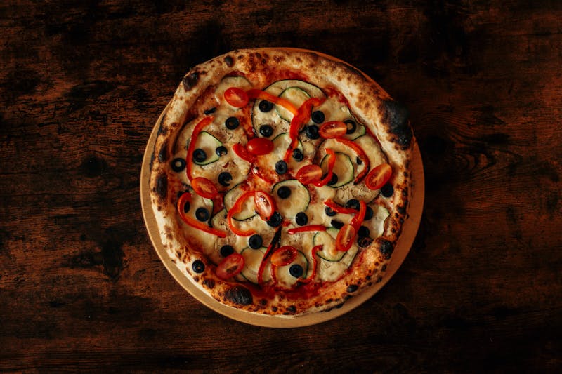 Veggie Delight pizza with fresh vegetables