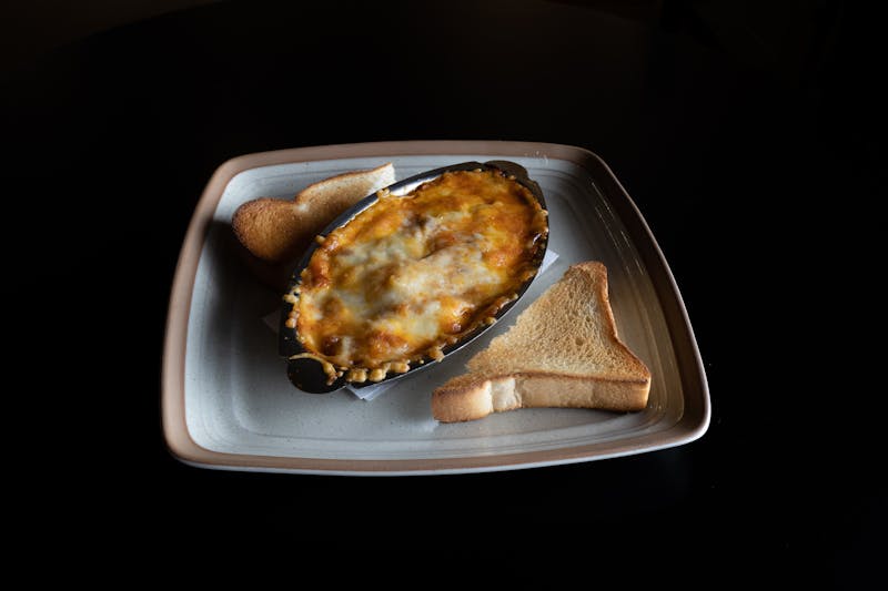 Baked lasagna with meat and cheese